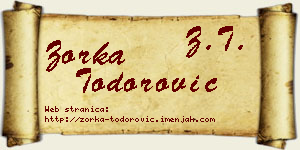Zorka Todorović vizit kartica